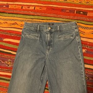 J Crew Wide Leg Blue Jeans